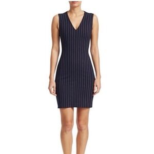 Rag & Bone Navy Blue‎ Red Pinstripe Sleeveless Sheath Lexi Dress Size 8